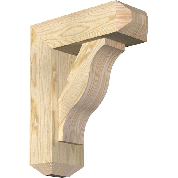 Ekena Millwork Funston Craftsman Rough Sawn Bracket w/ Offset Brace, Douglas Fir, 6"W x 16"D x 20"H BKT0604X16X20FST04RDF - main